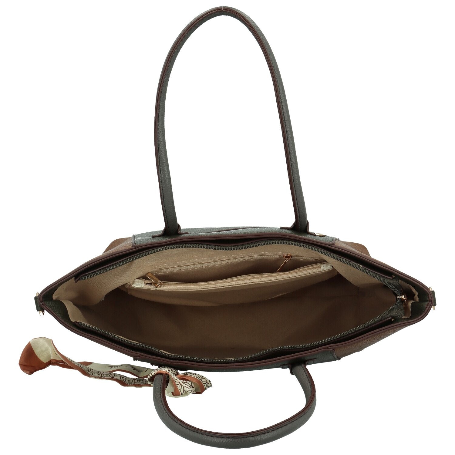 Módní dámská koženková kabelka na rameno MaxFly Jaryna, tmavě zelená