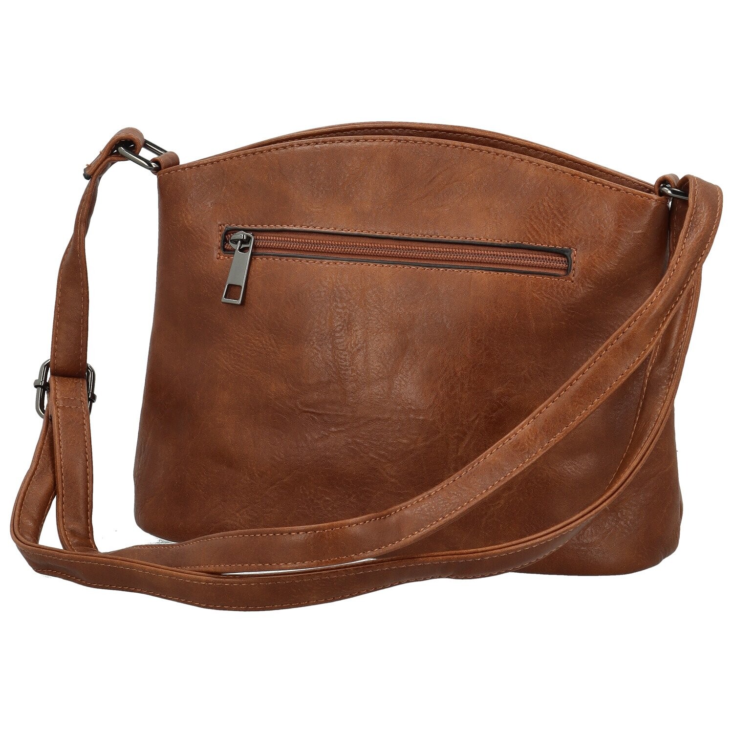 Stylová dámská koženková crossbody kabelka Giada, hnědá