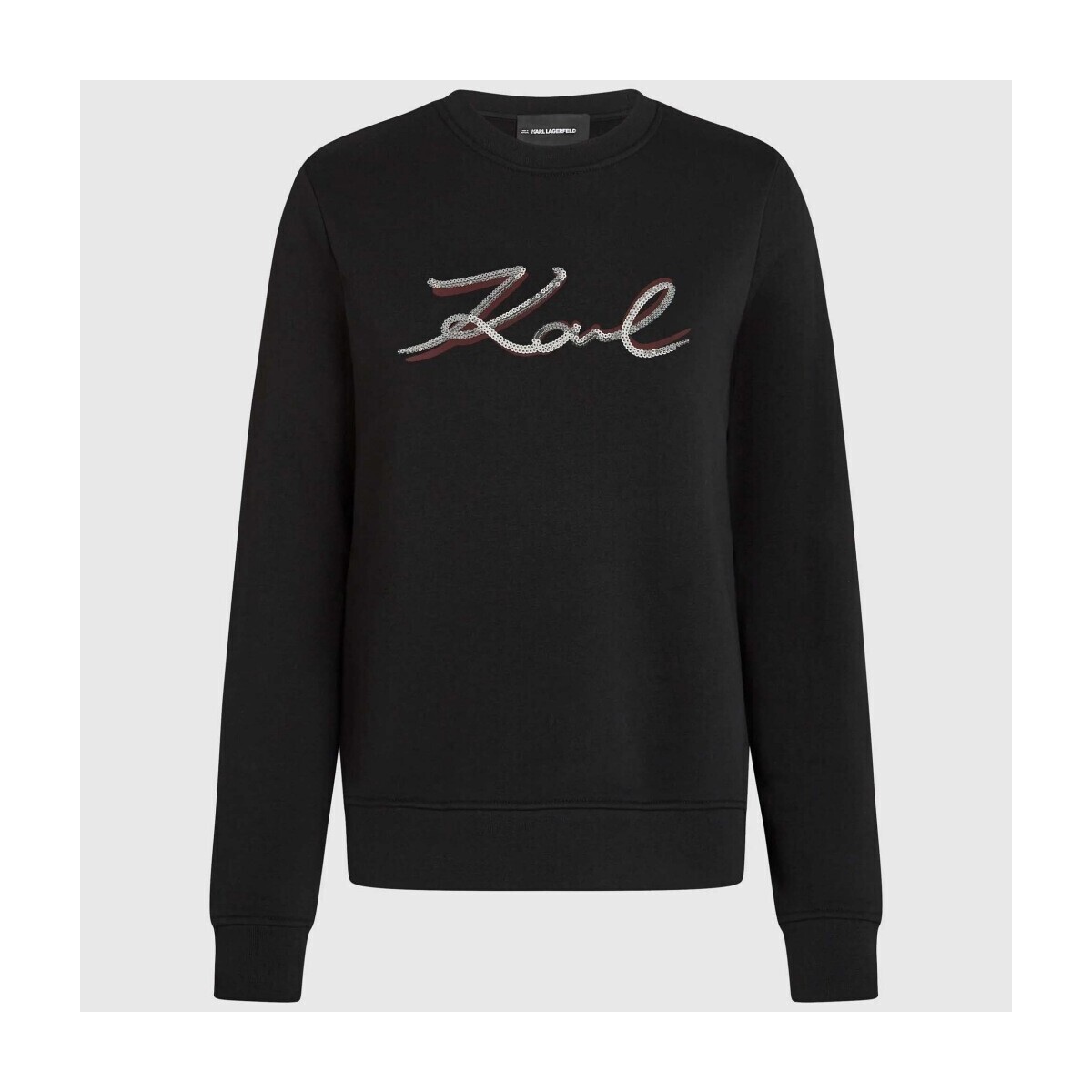Karl Lagerfeld  SIGNATURE SEQUINS SWEATSHI  Černá