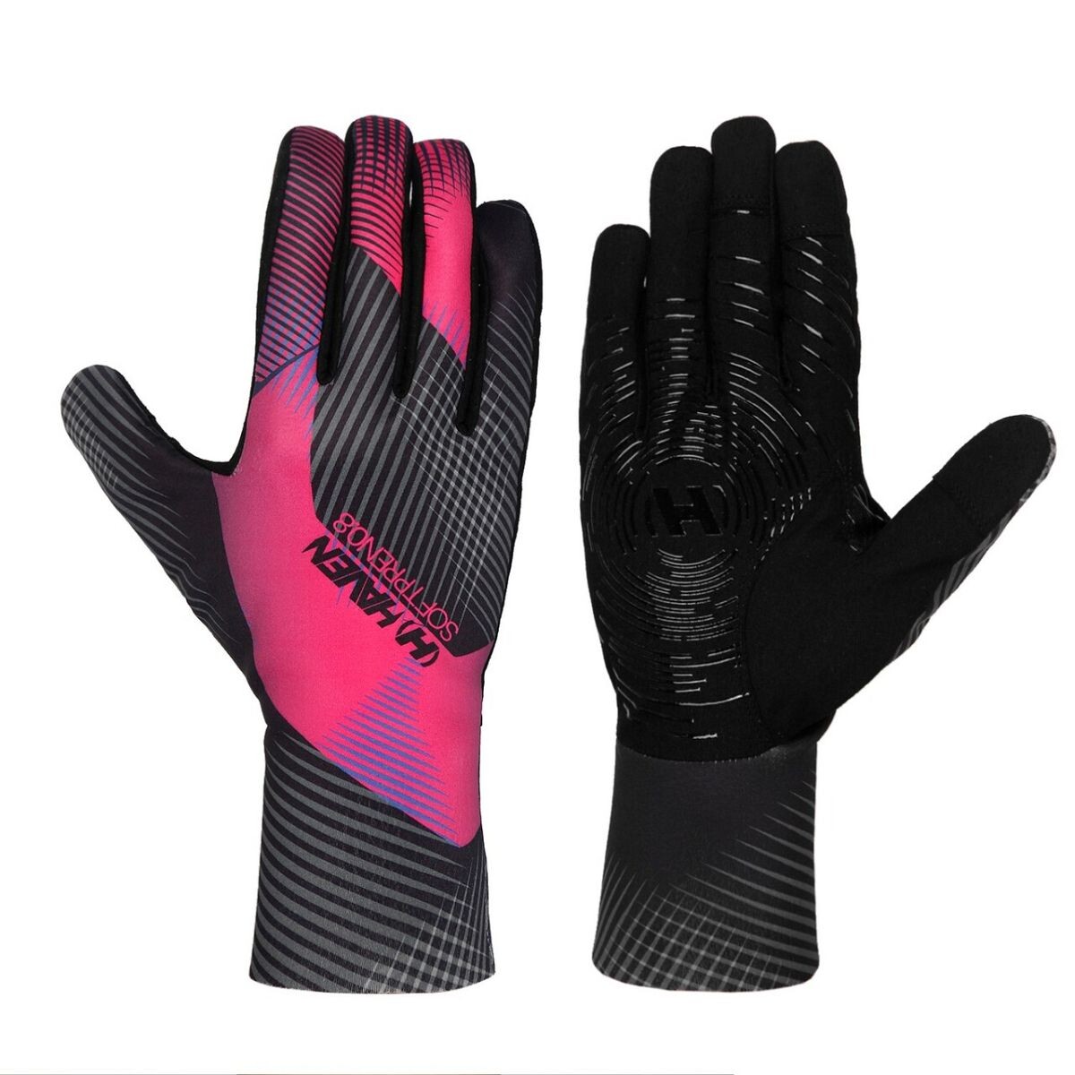 Rukavice dlouhoprsté Haven Softpren 0.8 - růžové-černé, M