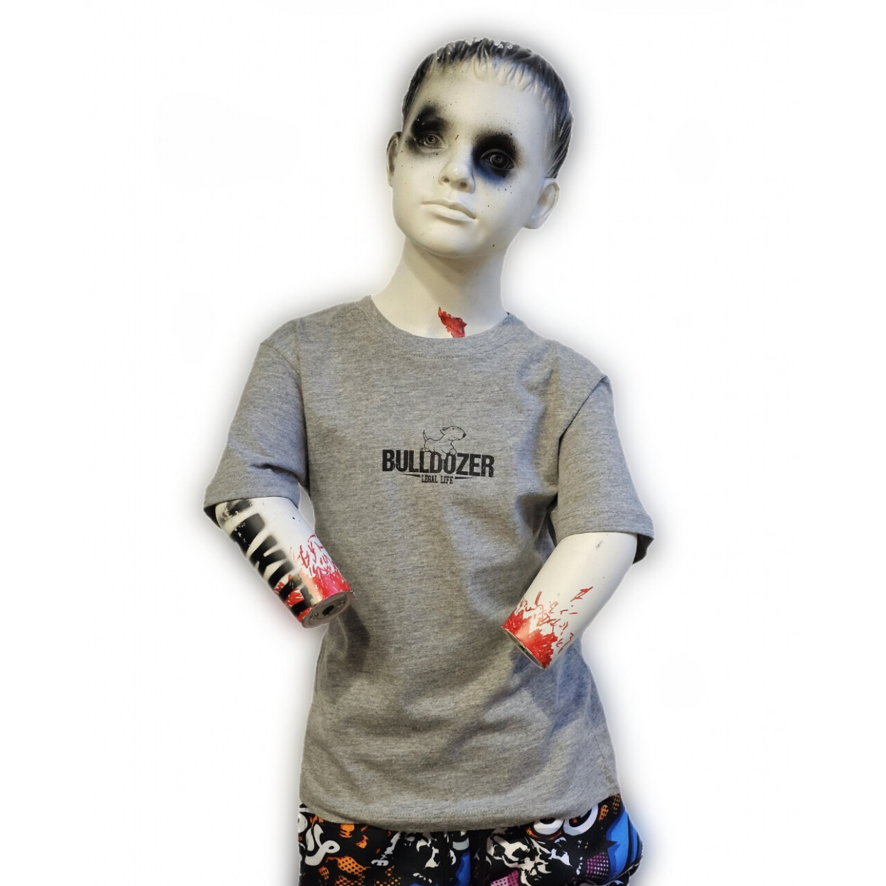 Triko dětské Legal Life Bulldozer - šedé, 3-4 roky