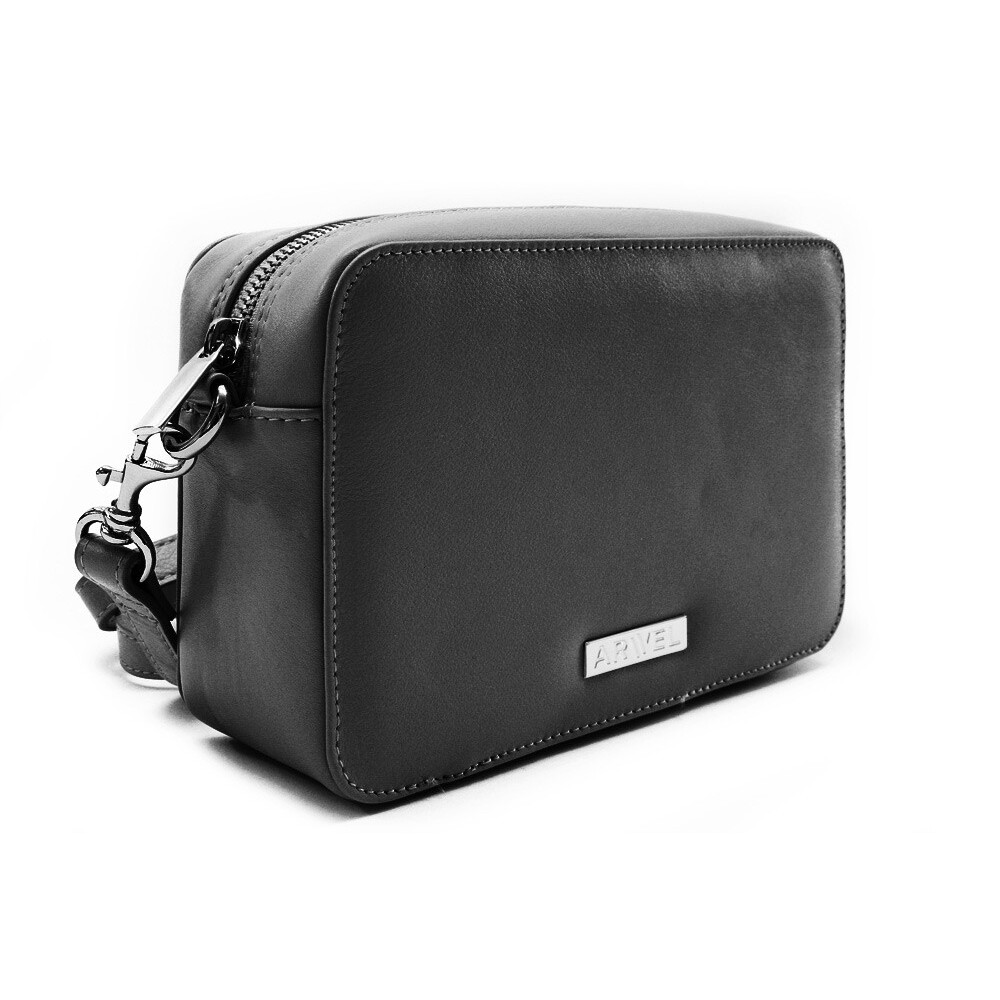 Kožená zipová kabelka Arwel 2513 - černá