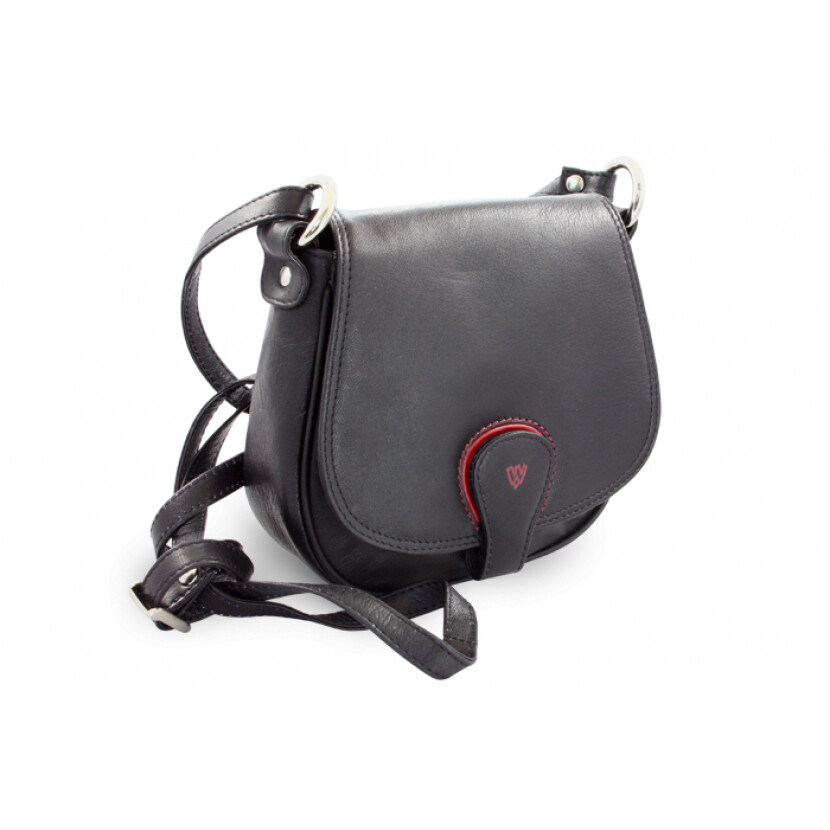 Kožená klopnová kabelka Arwel 5711­ - černá-červená