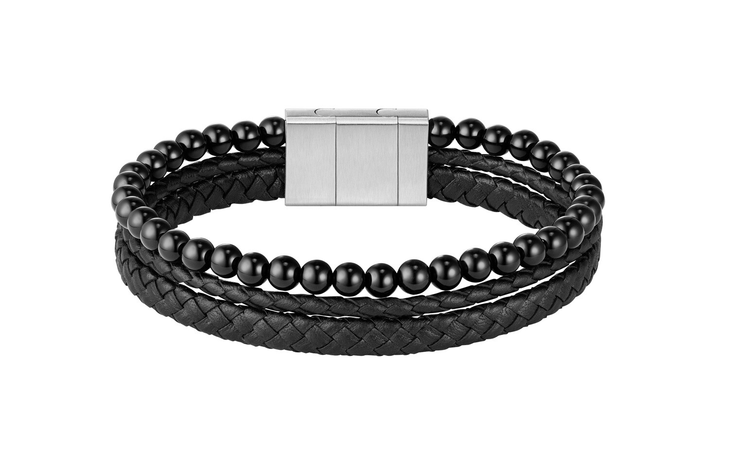 Hugo Boss Trojitý černý náramek pro muže Sphere 1580786