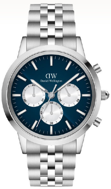 Daniel Wellington Iconic 42 Chronograph Arch 5-Link Arctic Panda Silver DW00100874