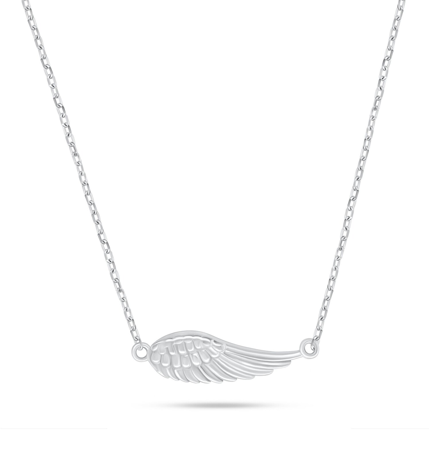 Brilio Silver Něžný stříbrný náhrdelník Andělské křídlo NCL214W