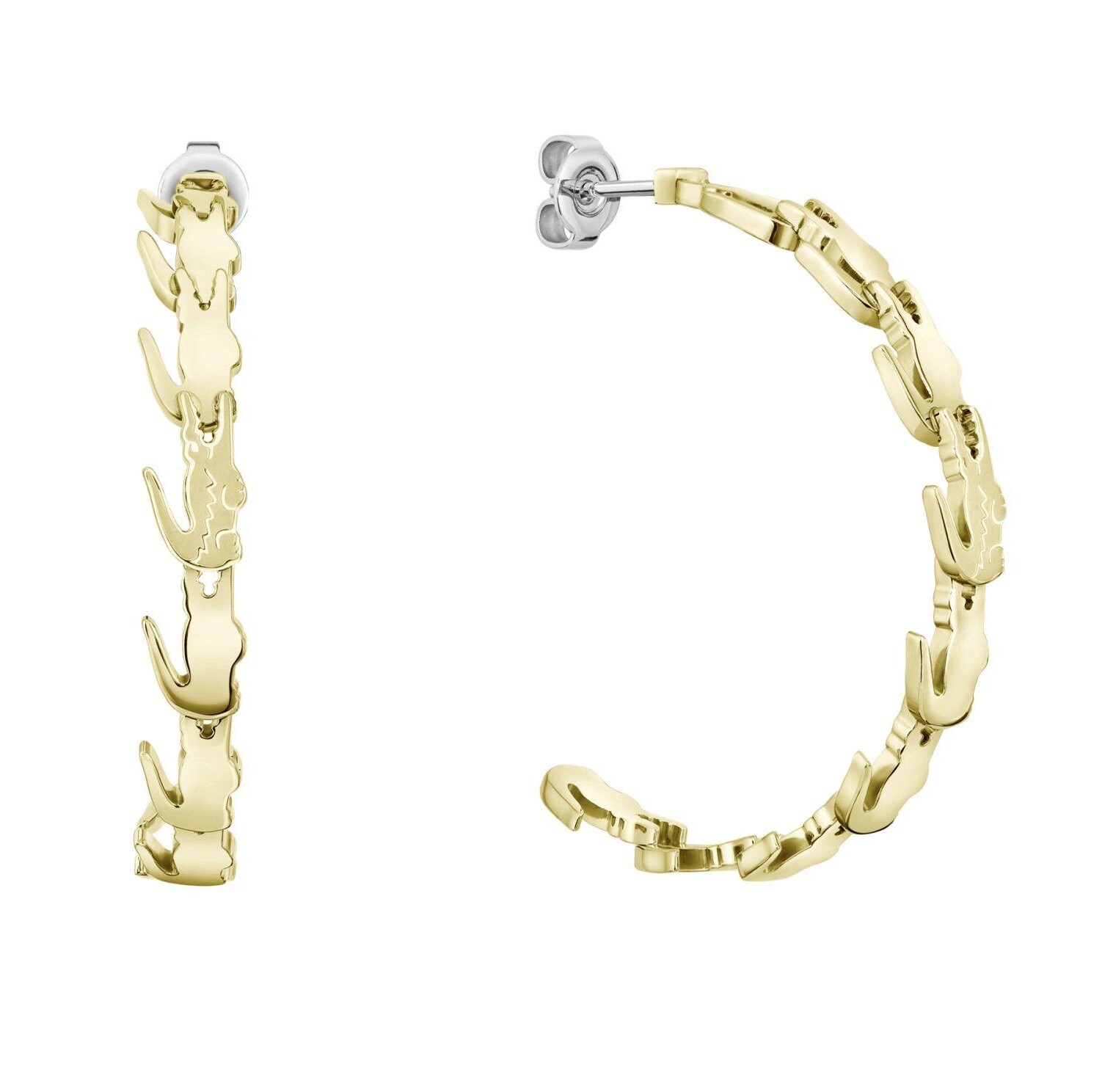 Lacoste Jedinečné kruhové náušnice Crocodile 2040518