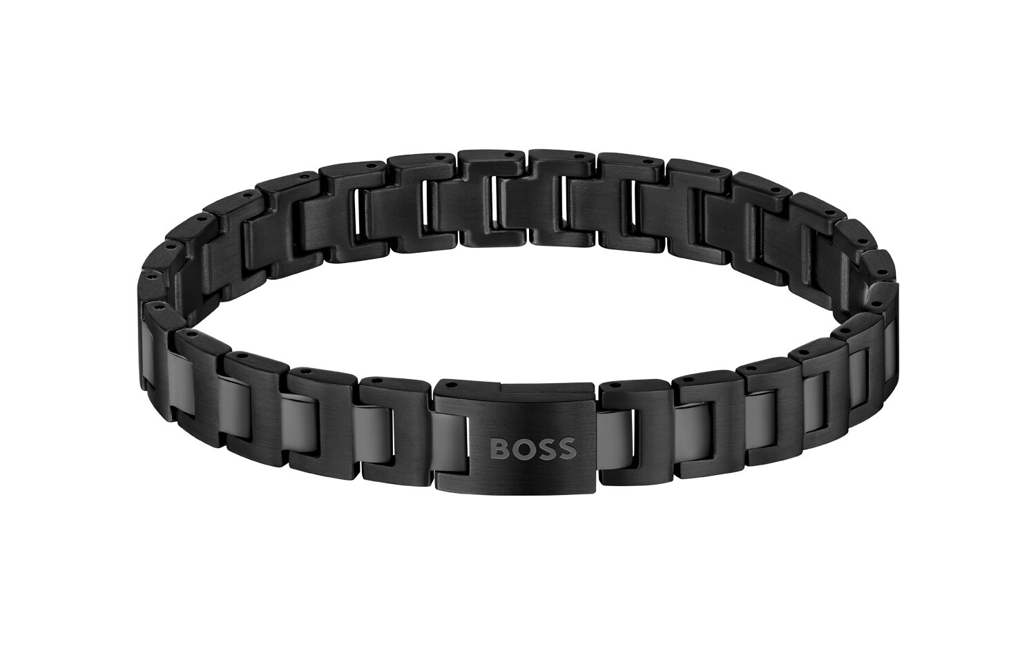 Hugo Boss Černý pánský náramek z oceli Candor 1580752