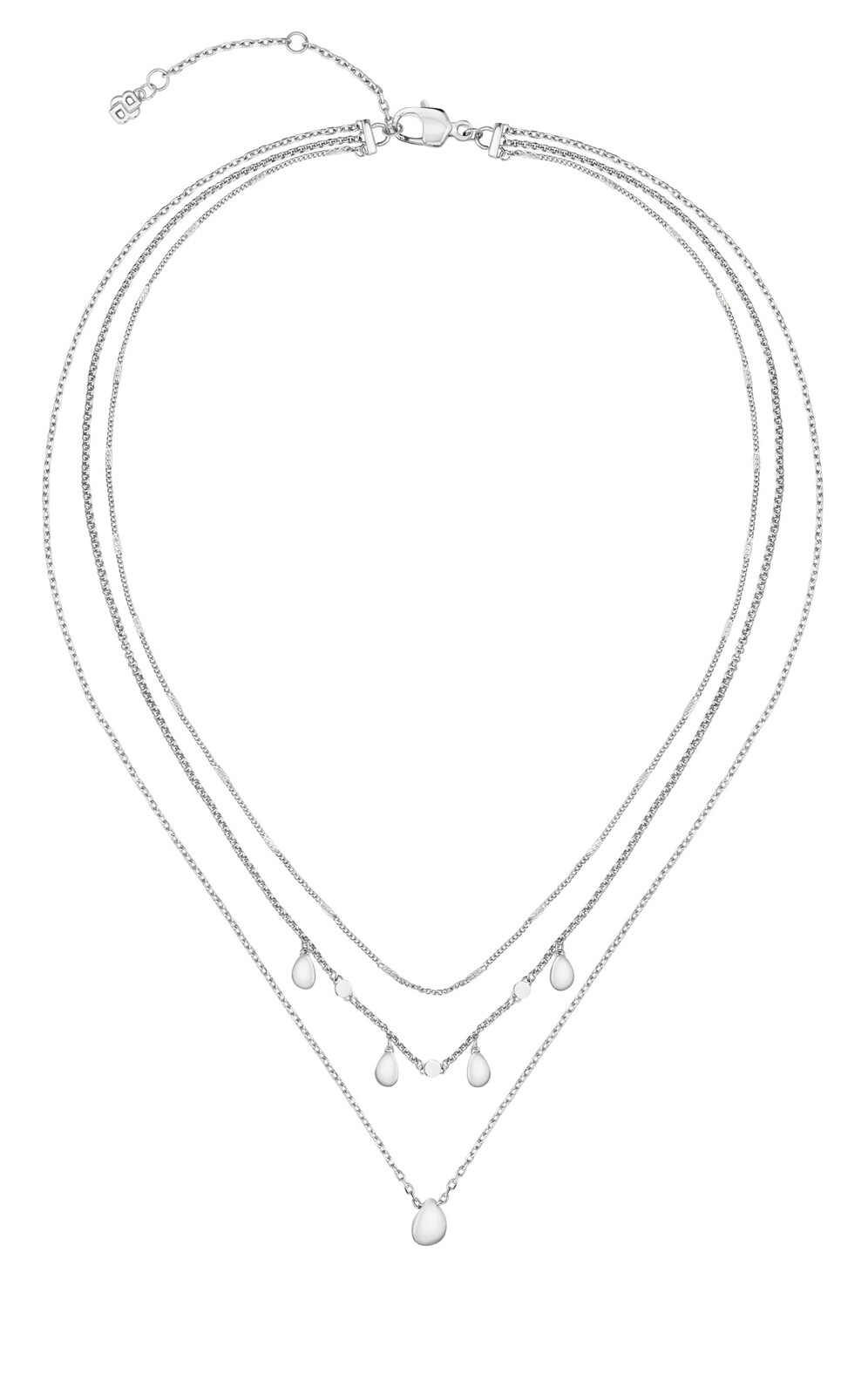 Hugo Boss Trojitý ocelový náhrdelník s krystaly Selena 1580765