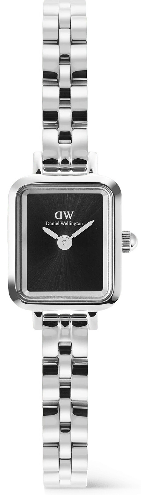 Daniel Wellington Quadro Mini 15.4x18.2 Arch 3-Link Onyx Sunray Silver DW00100845