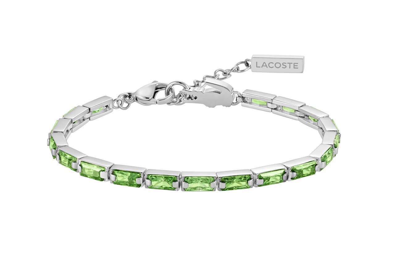 Lacoste Tenisový náramek se zelenými krystaly Duchess 2040500