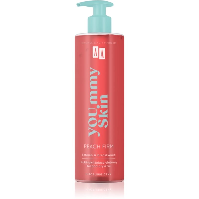 AA Cosmetics YOU.mmy Skin Peach Firm sprchový olej s hydratačním účinkem 400 ml