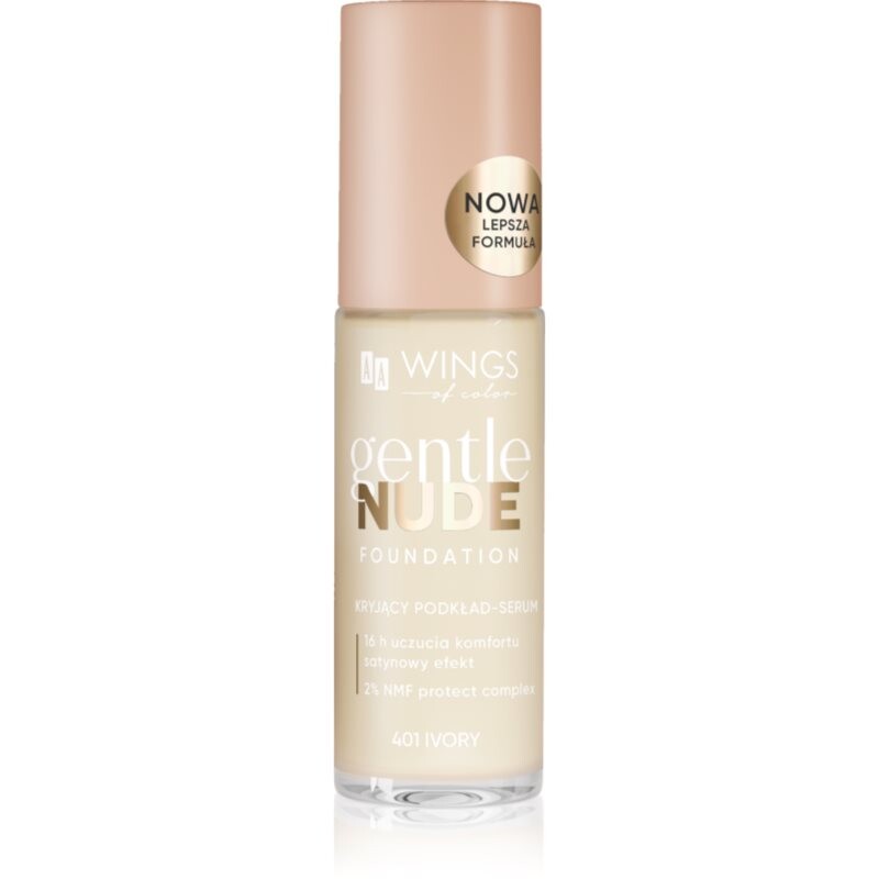 AA Wings of Color Gentle Nude Foundation tekutý make-up s hydratačním účinkem odstín 401 Ivory 30 ml
