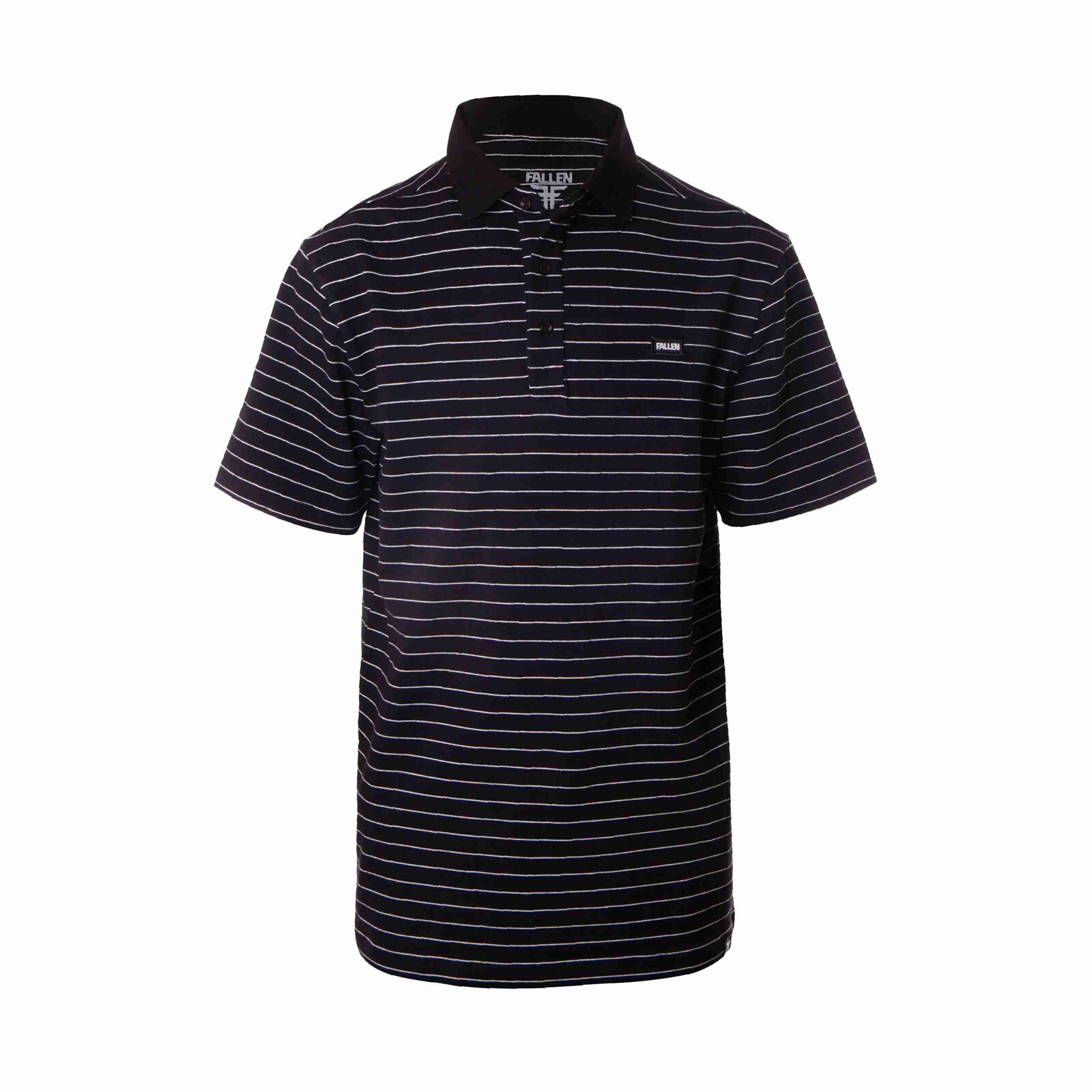 triko FALLEN - Polo Tee Stripe Black (STRIPE/BLACK)