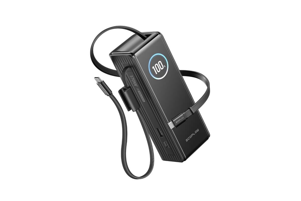 EcoFlow RAPID Power Banka (25000mAh, 170W) 2x100W vestavěný USB-C kabel černá 1ECORAP25000-100-B-EU