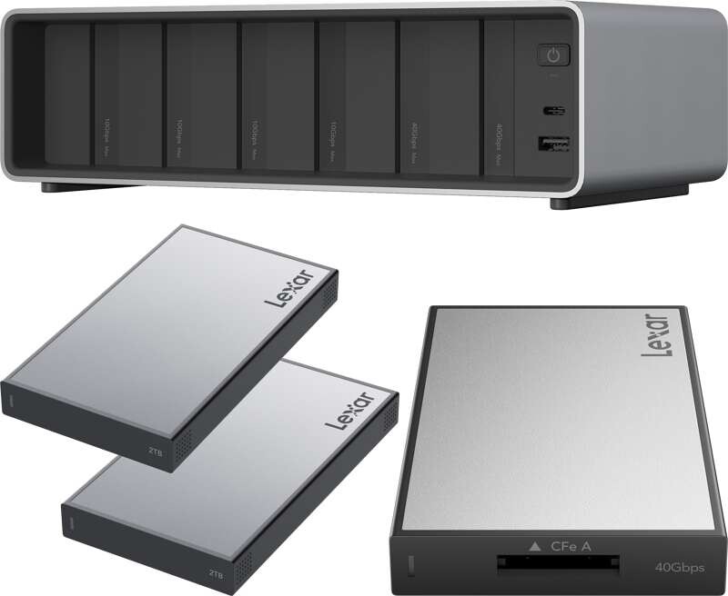 Lexar Professional Workflow Pro with CFexpress Type A reader and 2x2TB SSD F800/730/2x502T-2TB