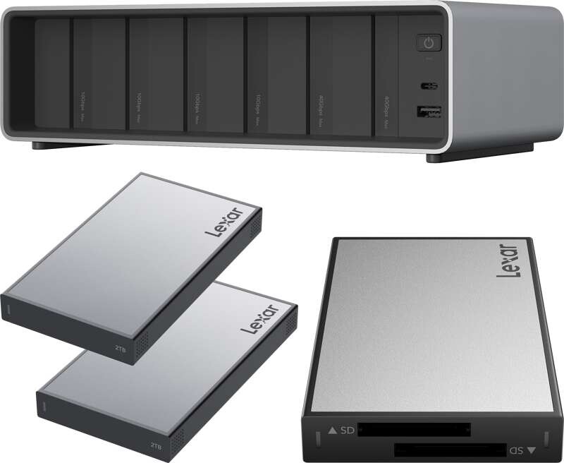 Lexar Professional Workflow Pro with Thunderbolt4 uplink I with SD/microSD reader and 2x2TB SSD F800/710/2x502T-2TB