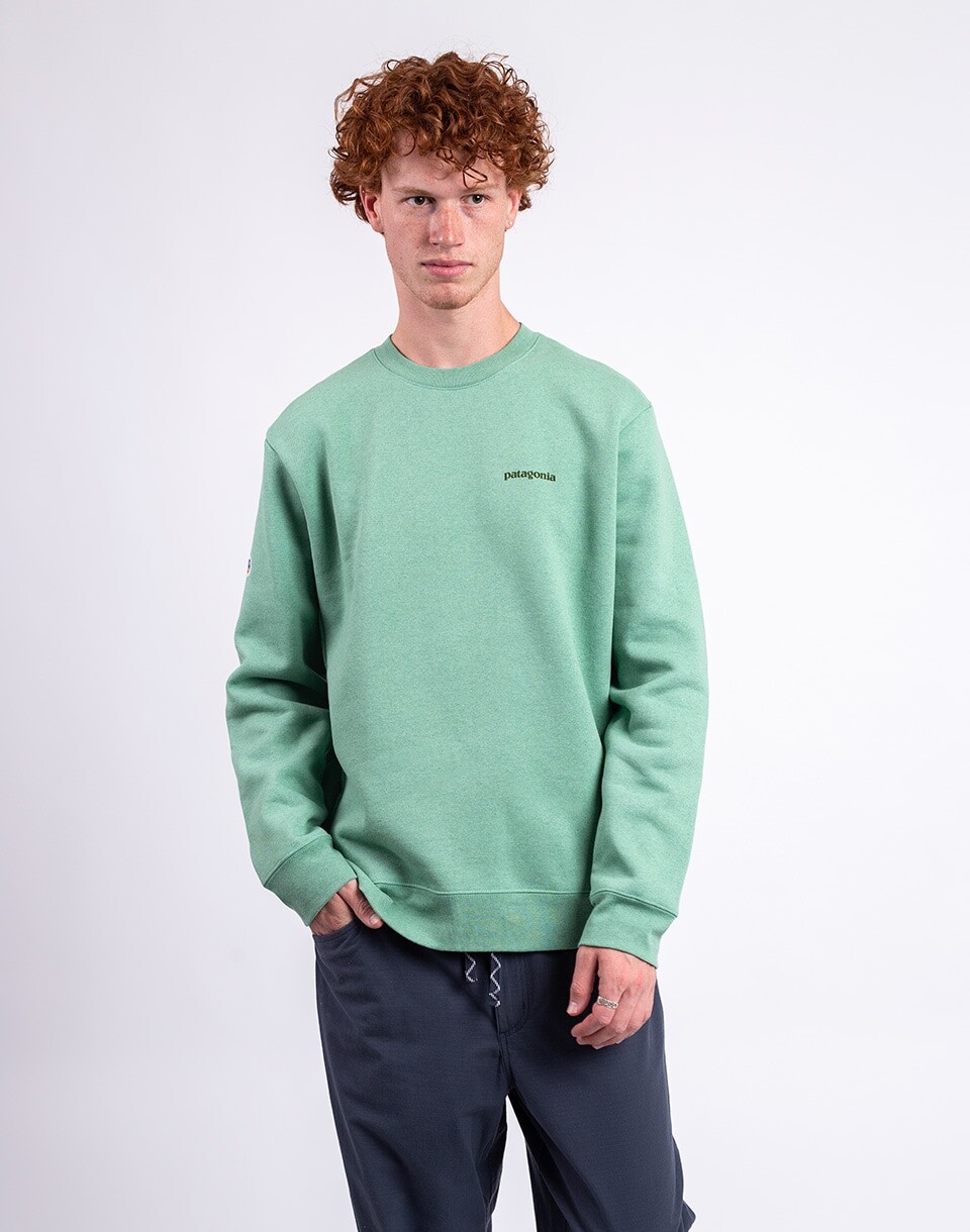 Patagonia Fitz Roy Icon Uprisal Crew Sweatshirt Ellwood Green S