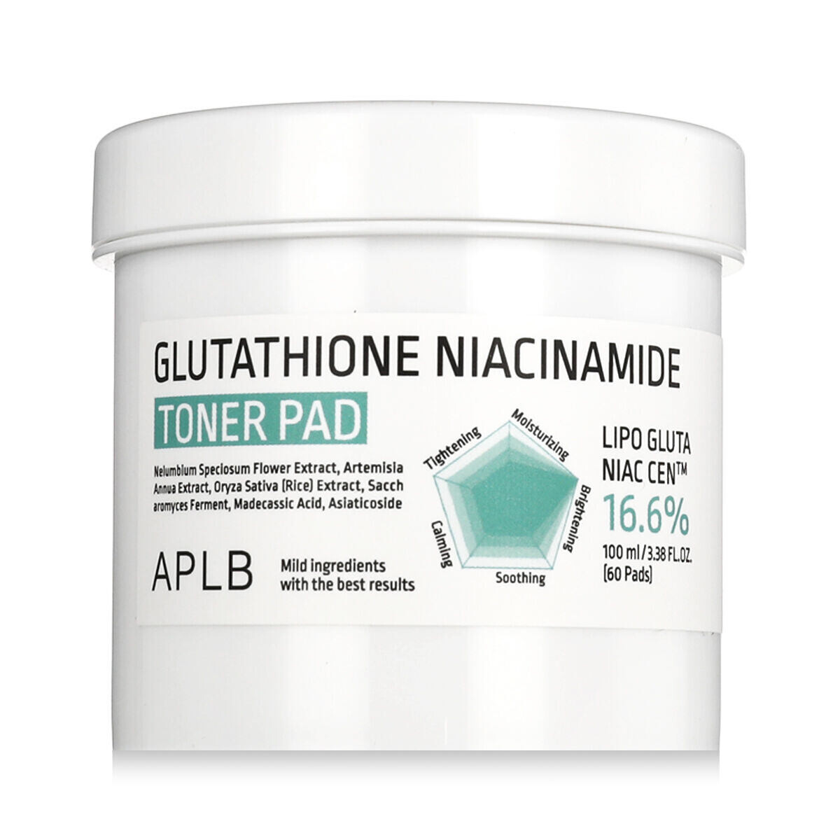 APLB Glutathione Niacinamide Toner Pad rozjasňující tonerové tamponky s glutathionem a niacinamidem 60 ks unisex