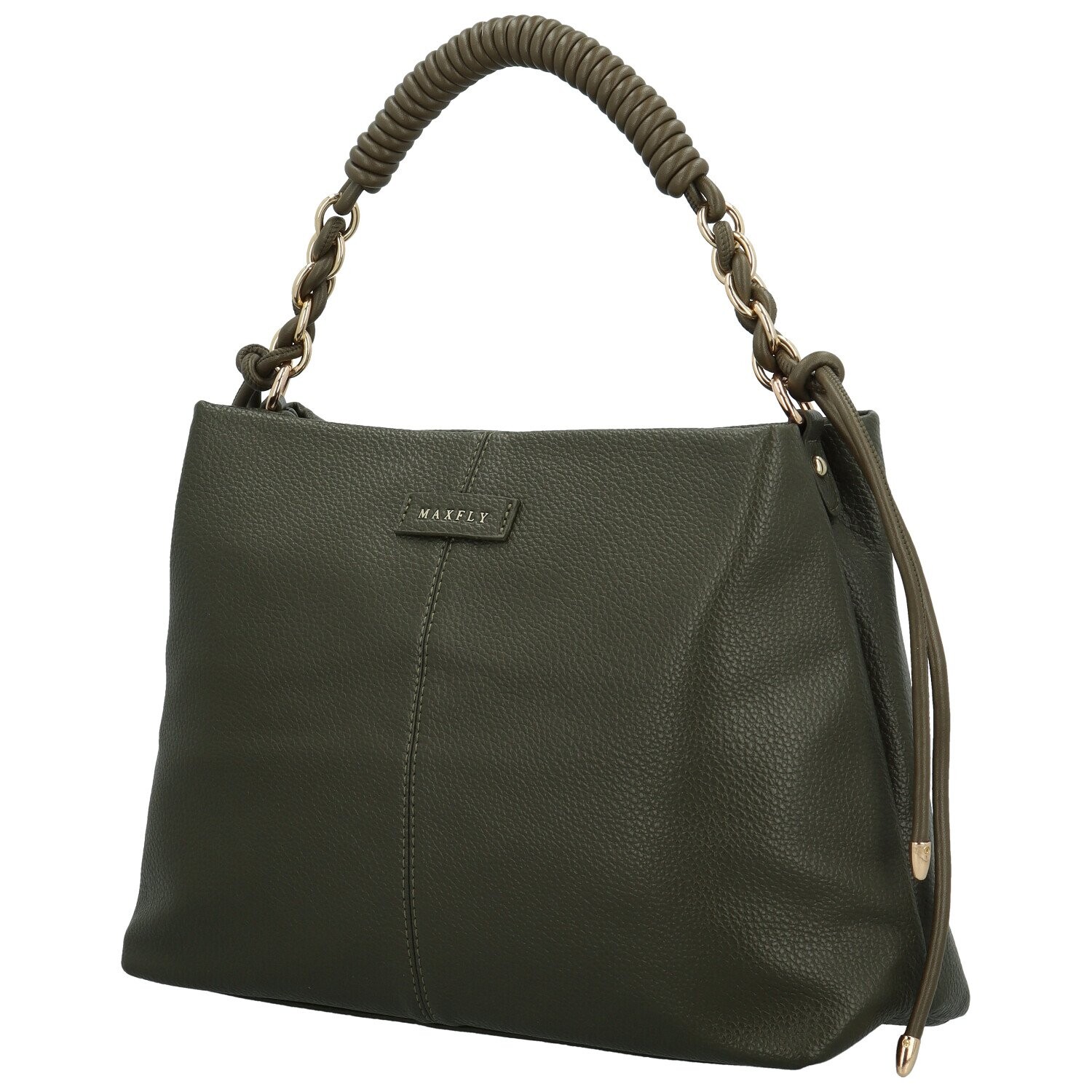 Luxusní dámská koženková kabelka do ruky MaxFly Bodi, tmavě zelená