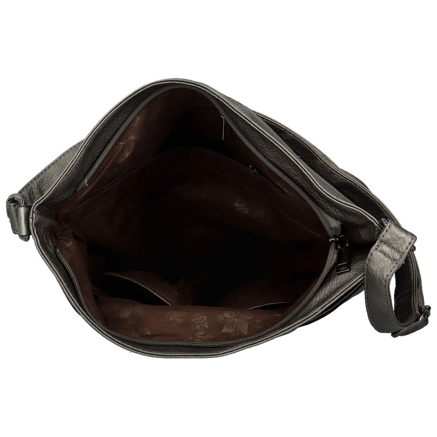 Módní dámská koženková crossbody kabelka Blandina, stříbrná