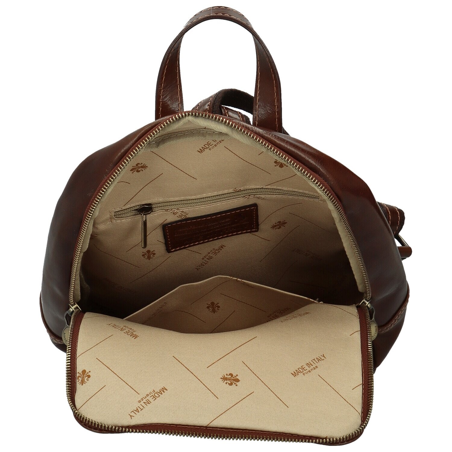 Luxusní dámský kožený batůžek Aristeos, tmavě hnědý