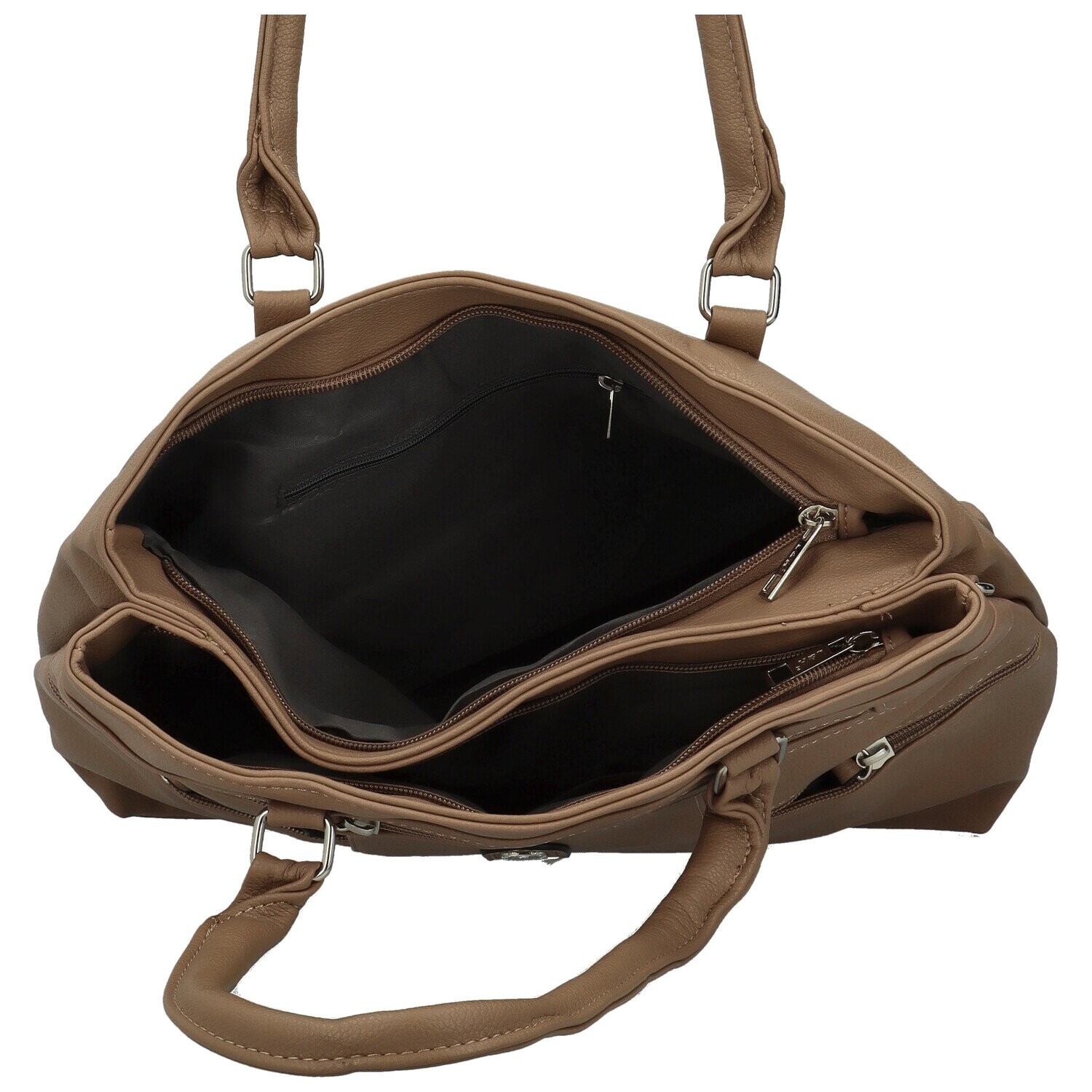 Trendy dámská koženková kabelka na rameno Asila, tmavě béžová