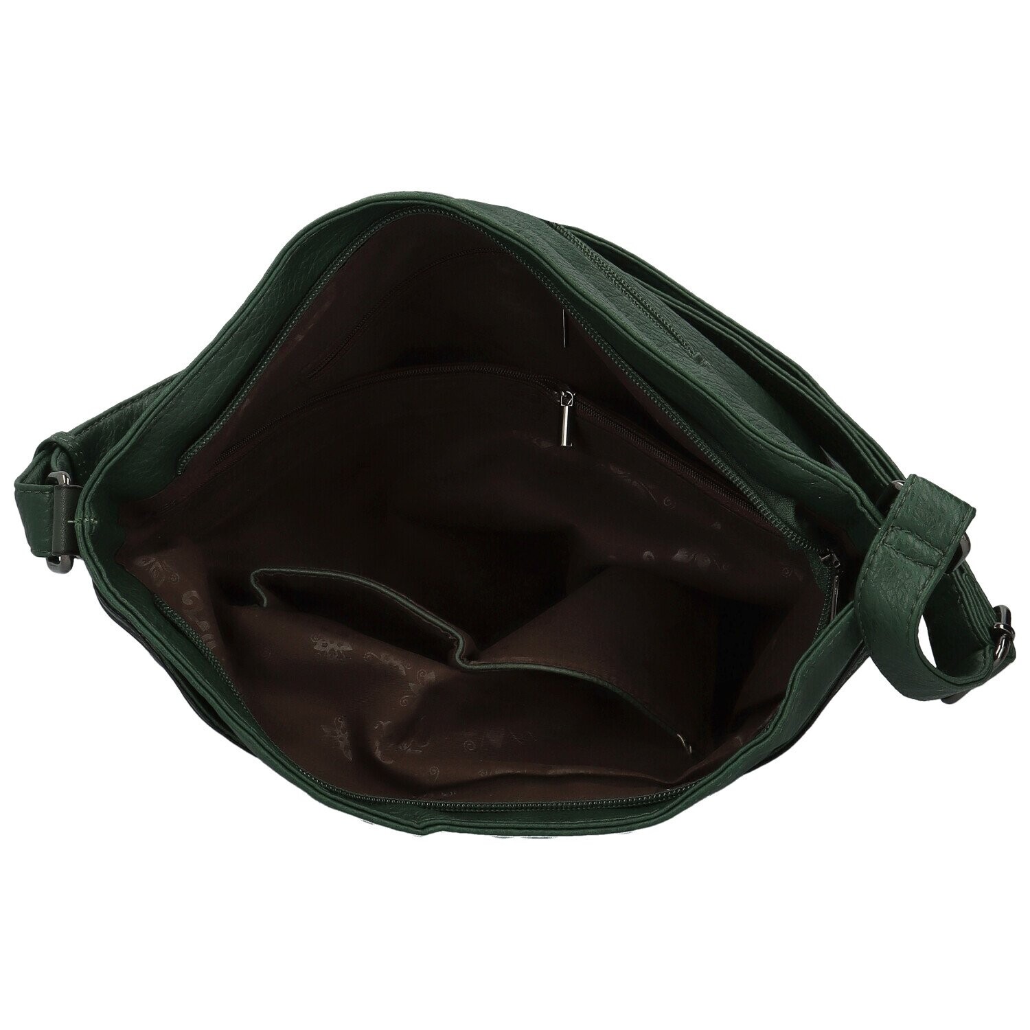 Módní dámská koženková crossbody kabelka Blandina, tmavě zelená