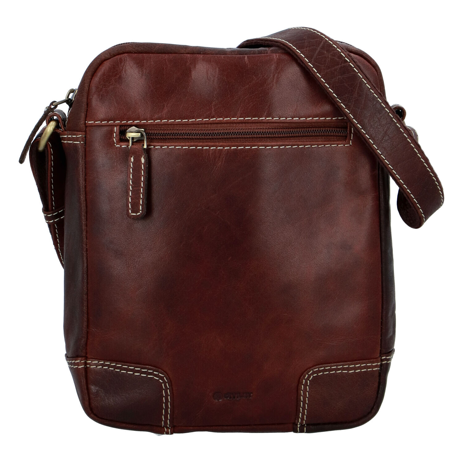 Pánská kožená crossbody taška Diviley wild cowboy, tmavší hnědá