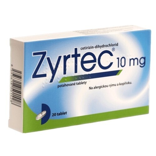 ZYRTEC 10MG potahované tablety 20