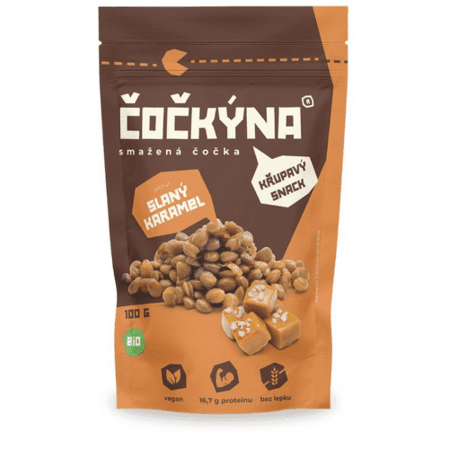 Čočkýna Smažená Čočka Bio 100 g slaný karamel