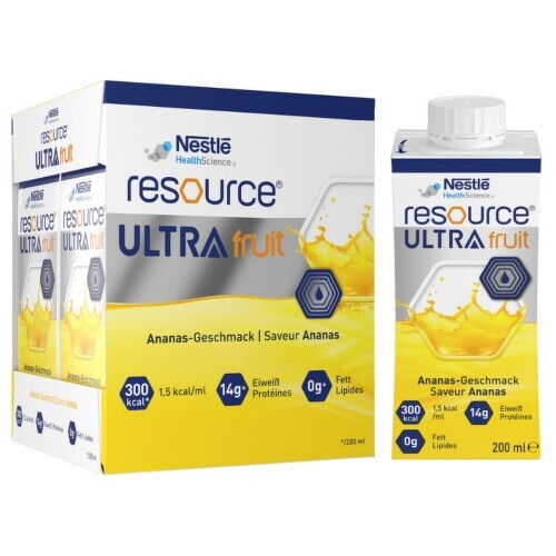 RESOURCE ULTRA FRUIT HIGH PROTEIN PŘÍCHUŤ ANANAS perorální roztok 4X200ML