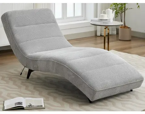 Relaxační lehátko s elektrickým polohováním Monaco, světle šedá látka