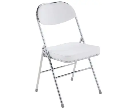 Skládací židle Liana, bílá ekokůže