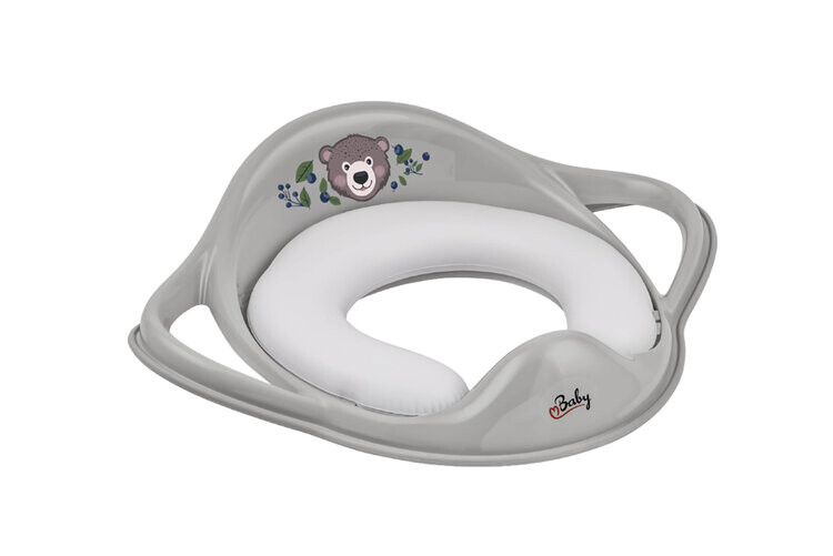 MALTEX Redukce na WC s úchyty měkká The Nature Buddies Medvěd- Grey