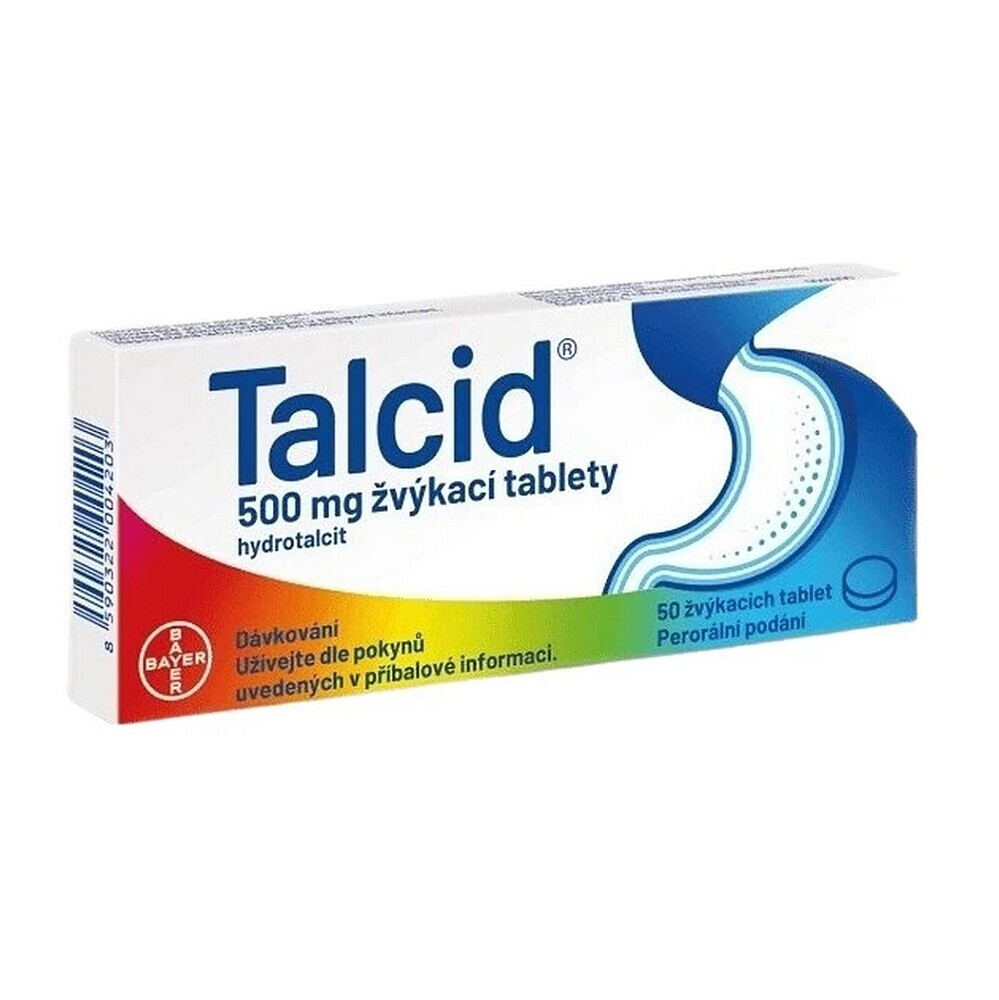 TALCID  50X500MG Žvýkací tablety
