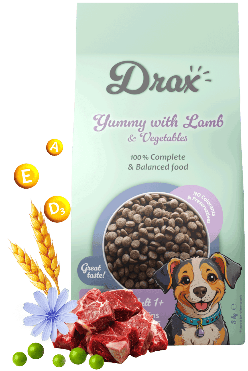 Krmivo Drax Adult Dog s jehněčím a zeleninou 3kg