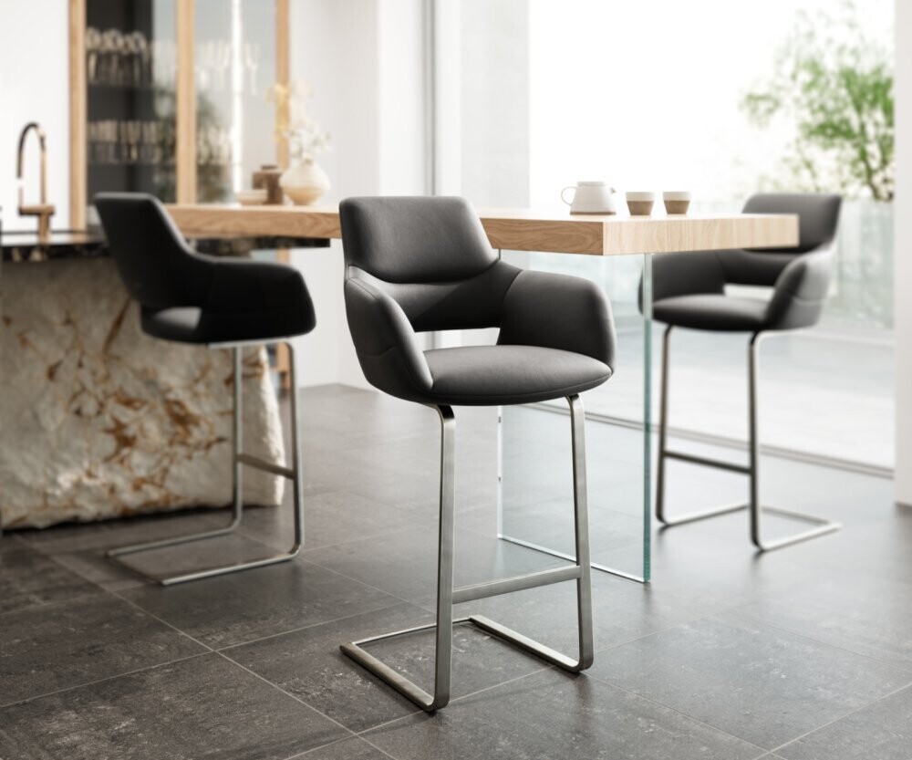 Barová židle Yago-Flex konzolová podnož plochá nerezová ocel pravá