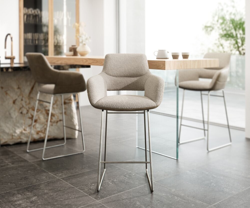 Barová židle Yago-Flex tenká podnož nerezová ocel smíšené materiály