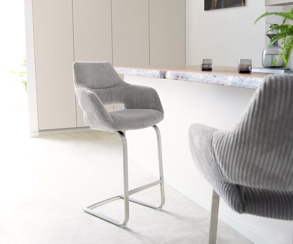 Barová židle Yago-Flex konzolová podnož plochá nerezová manšestr