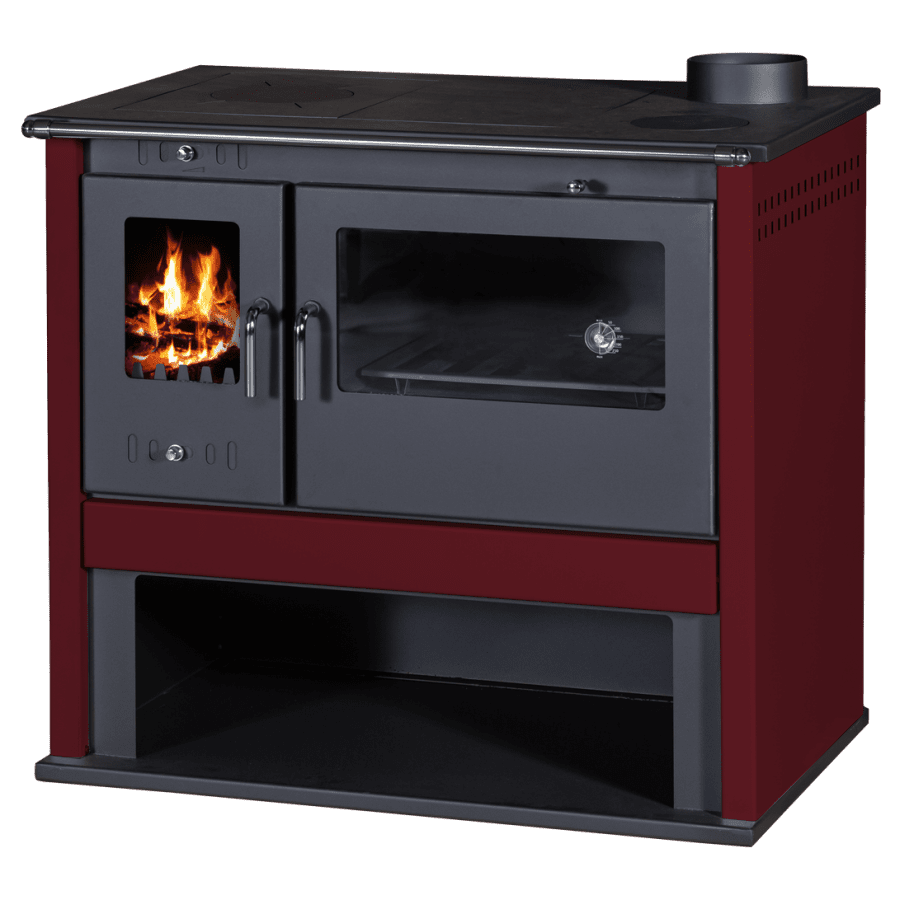 VICTORIA sporák na tuhá paliva Viki Lux - bordeaux
