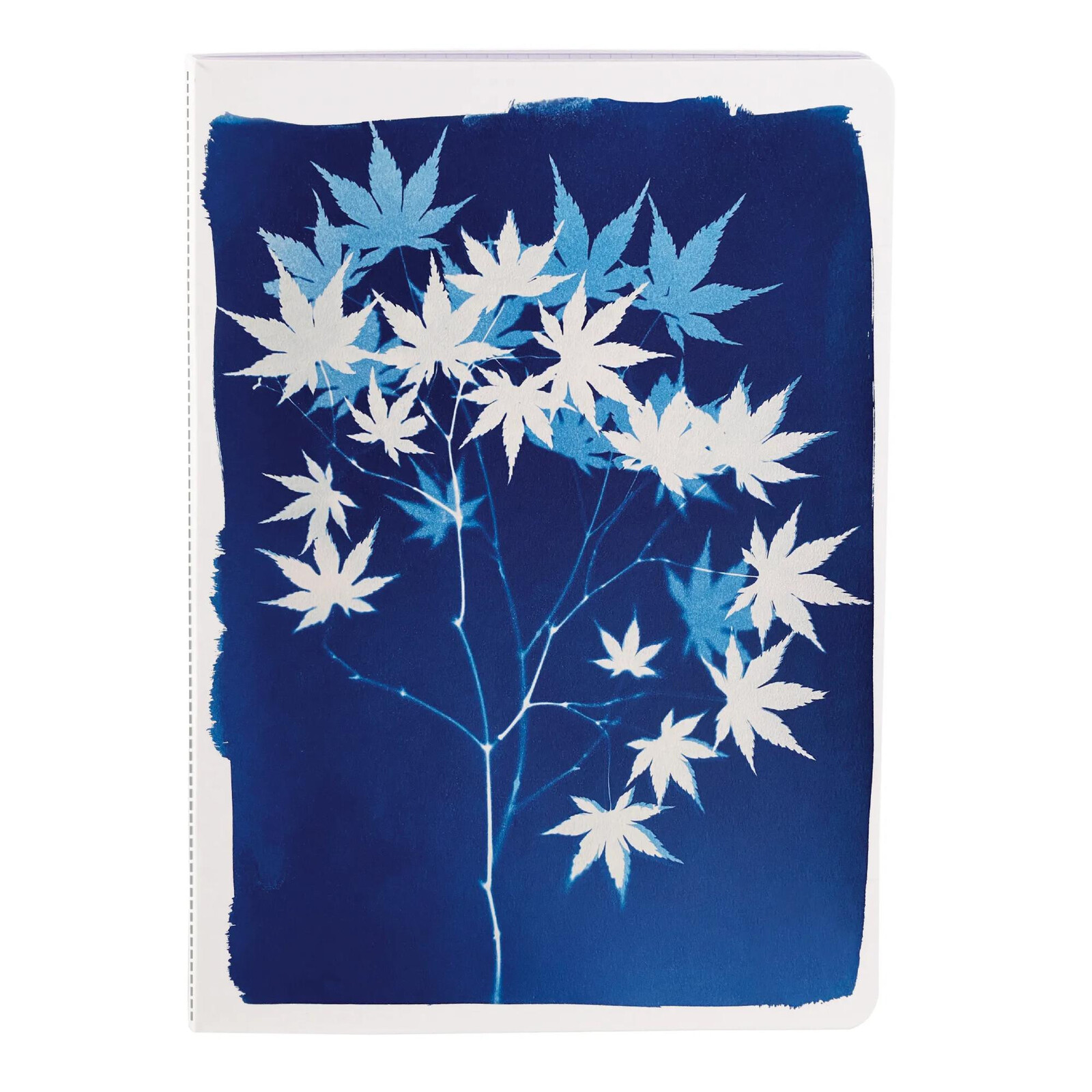 Sešit Cyanotype, A5, 32 listů, linkovaný - javorové listy