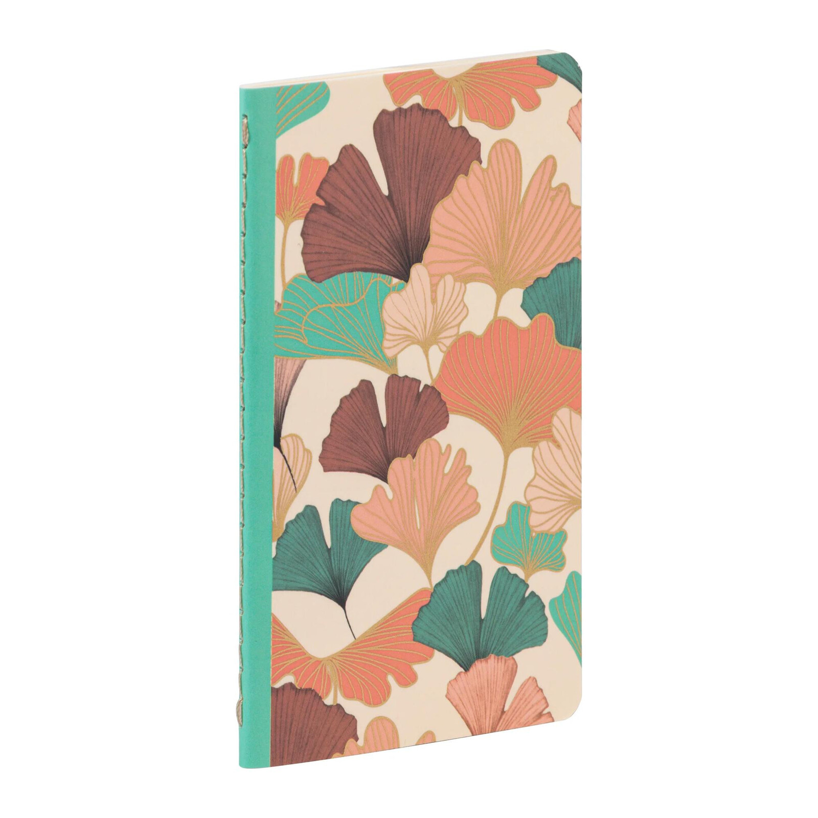 Sešit Gaia beige, 7,5x12cm, 24 listů, linkovaný – tyrkysová