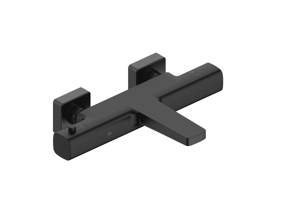 KFA Baterie Malaga, termostatická, vanová, nástěnná, černá 5754-010-81