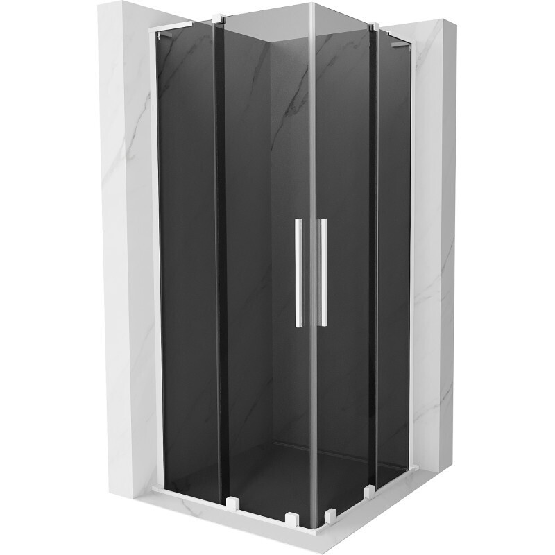 MEXEN/S Velar L Duo sprchový kout, posuvné dveře 100 x 100, grafit, bílá 871-100-100-02-43-20