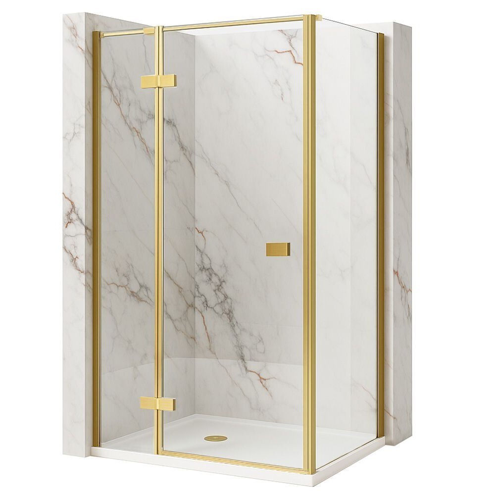 REA/S Sprchový kout Atlas 90x80 Brush Gold vlevo KPL-K4370
