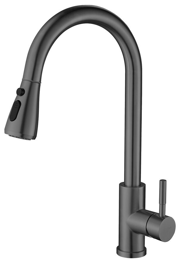 SAPHO MIKELA stojánková dřezová baterie s výsuvnou sprškou, gun metal 1106-30GM