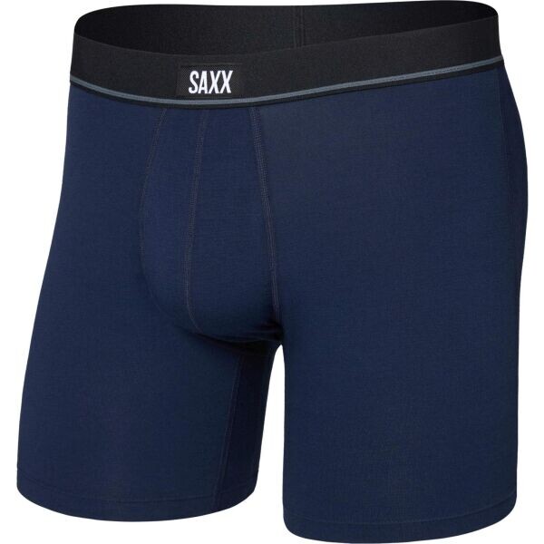 SAXX ESSENTIAL COTTON BOXER BRIEF FLY Pánské spodní prádlo, tmavě modrá, velikost