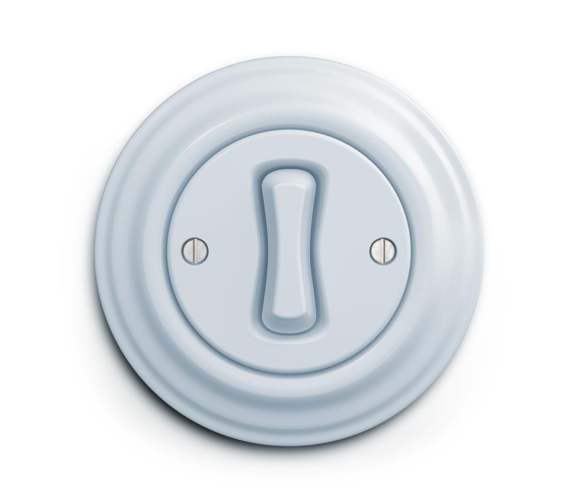 lap lap - Retro schodišťový vypínač s rámečkem č. 6 modrá