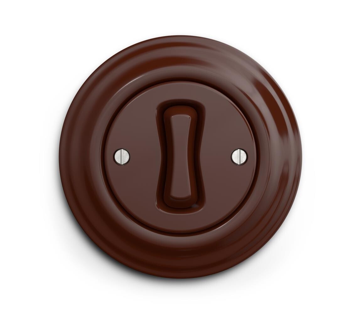 lap lap - Retro schodišťový vypínač s rámečkem č. 6 hnědá